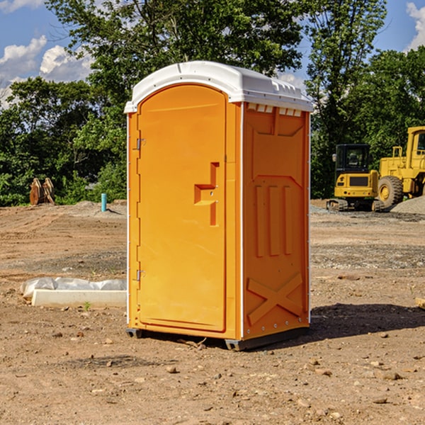 how often are the porta potties cleaned and serviced during a rental period in Bankston IA